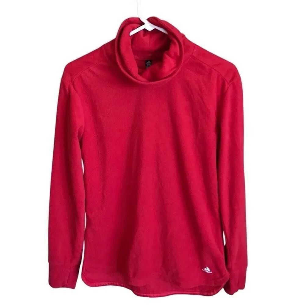 Adidas golf red women’s athletic long sleeve top size Medium mock neck